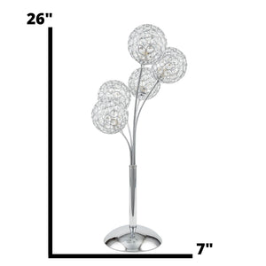 Crystal Spheres Table Lamp with 5 Lights