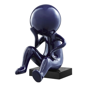 Thinker Resin Sculpture in Blue