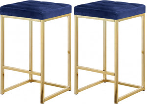 Nick Velvet Stool with Gold Frame in 5 Color Options