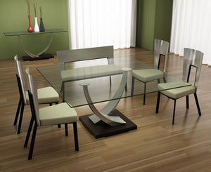 Tangent 60" Square Glass Dining Table