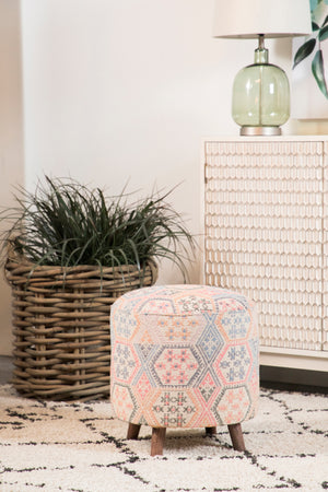 Distressed Bohemian Accent Stool