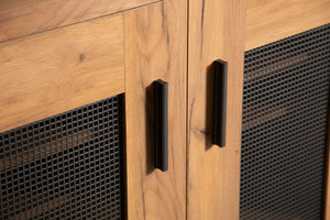 Accent Cabinet with Metal Mesh Screen Doors