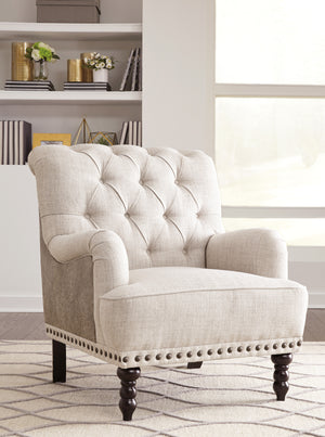 Nella Tufted Accent Chair with Brass Nailheads
