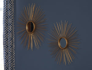 Antique Gold Sunburst Accent Wall Mirrors