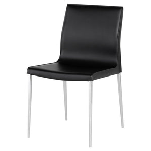 Colter Leather Dining Chair with Chrome Legs in 5 Color Options