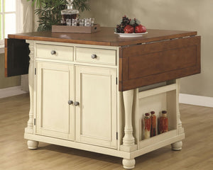 Cottage Style Kitchen Island in 2 Finishes