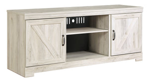 White Farmhouse 63" Media Stand with Optional Fireplace