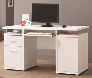 Double Pedestal Desk in Cappuccino with Floating Top