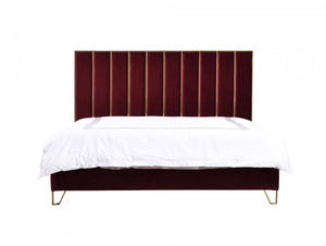 Ray Red Velvet King Size Bed