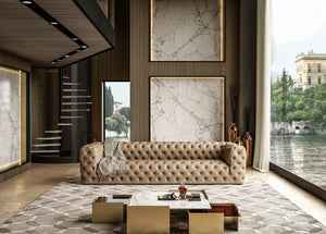 Odi Italian Leather Oversized Sofa in Grey or Beige