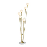 Gold and White Floor Lamp with Marble Base