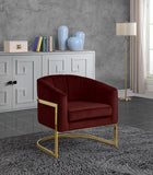 Cara Velvet Accent Chair with Gold Stainless Steel Base in 8 Color Options