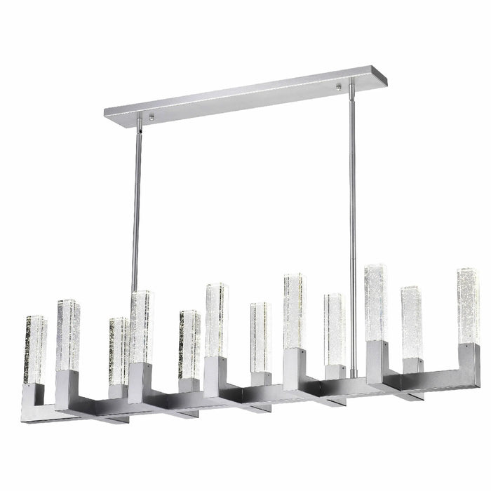 Rectangular Crystal LED Chandelier with 12 Lights