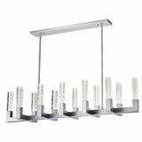 Rectangular Crystal LED Chandelier with 12 Lights