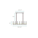 Rectangular Crystal LED Chandelier with 12 Lights