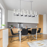 Rectangular Crystal LED Chandelier with 12 Lights