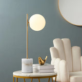 White and Gold Table Lamp with Marble Base