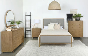 Rina Upholstered Bedroom Collection in Sand or Black