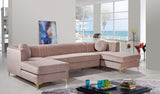 Gracie Velvet Double Chaise Sectional in 3 Color Options