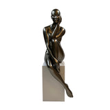 Pensive Pose Lady Sculpture with Base in 4 Color Options