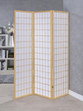 Three Panel Room Divider in Natural or Black