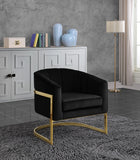 Cara Velvet Accent Chair with Gold Stainless Steel Base in 8 Color Options