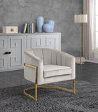 Cara Velvet Accent Chair with Gold Stainless Steel Base in 8 Color Options