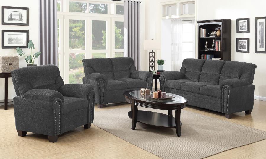 Clements Chenille Living Room Collection in 2 Color Options