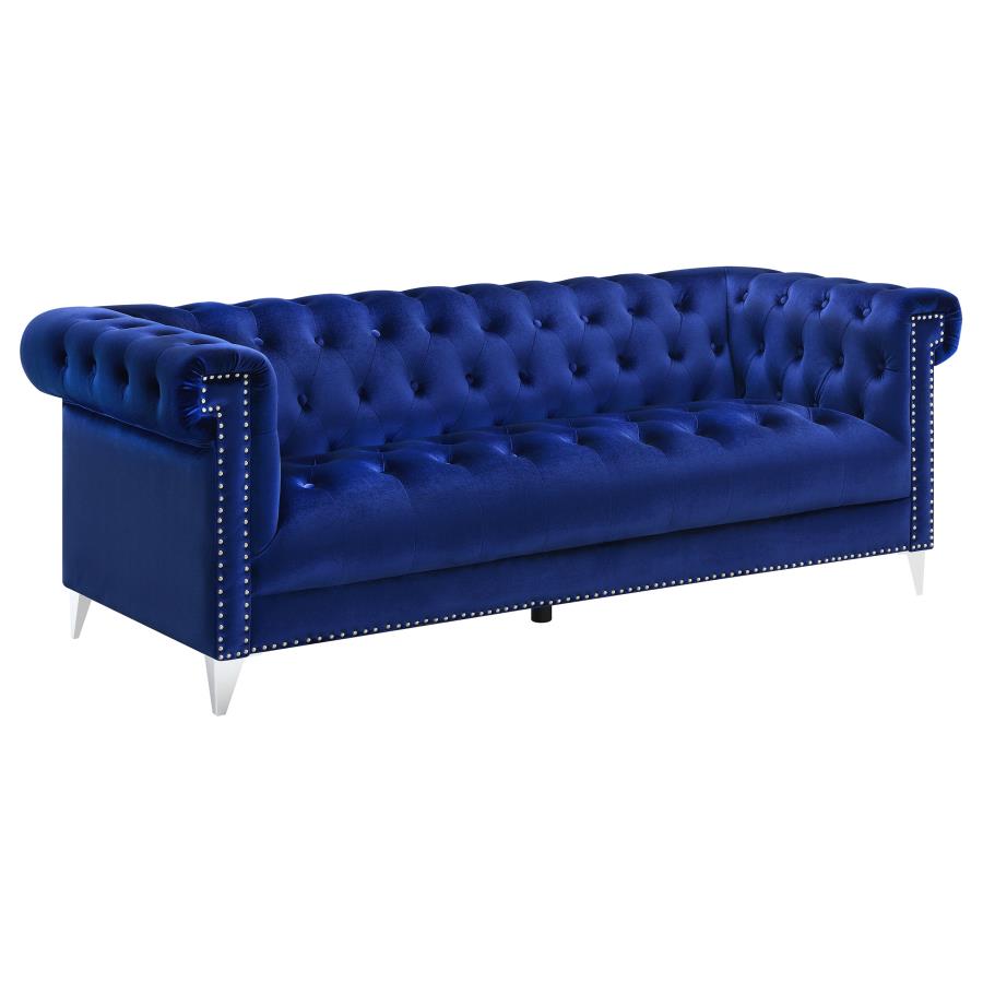 Becker Blue Velvet Living Room Collection