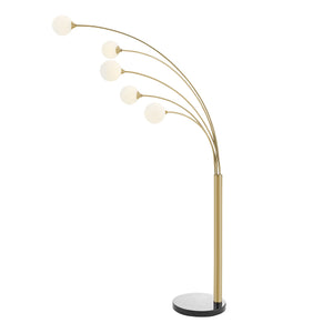 Gold and White Arched Floor Lamp