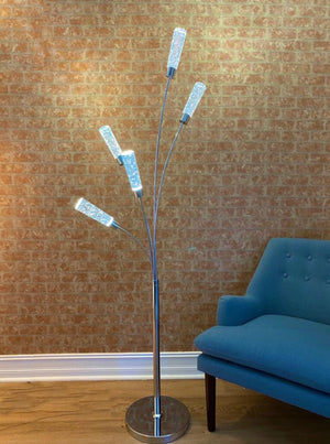 Crystal Floor Lamp with Five Lights