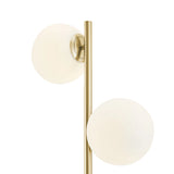 Gold and White Floor Lamp with 2 Frosted Shades