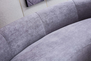 Angelica Curve Fabric Sofa in White or Grey