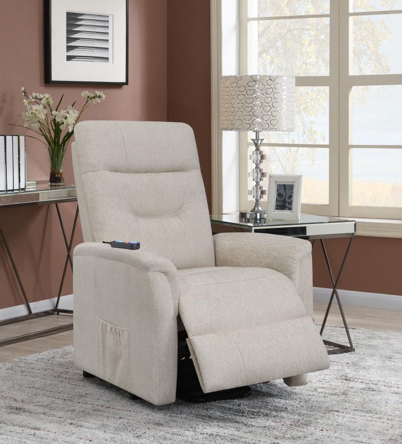 Henry Fabric Power Lift Recliner Chair in Brown or Beige