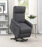 Fabric Power Lift Recliner Chair in Charcoal or Beige