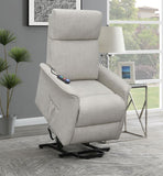 Fabric Power Lift Recliner Chair in Charcoal or Beige