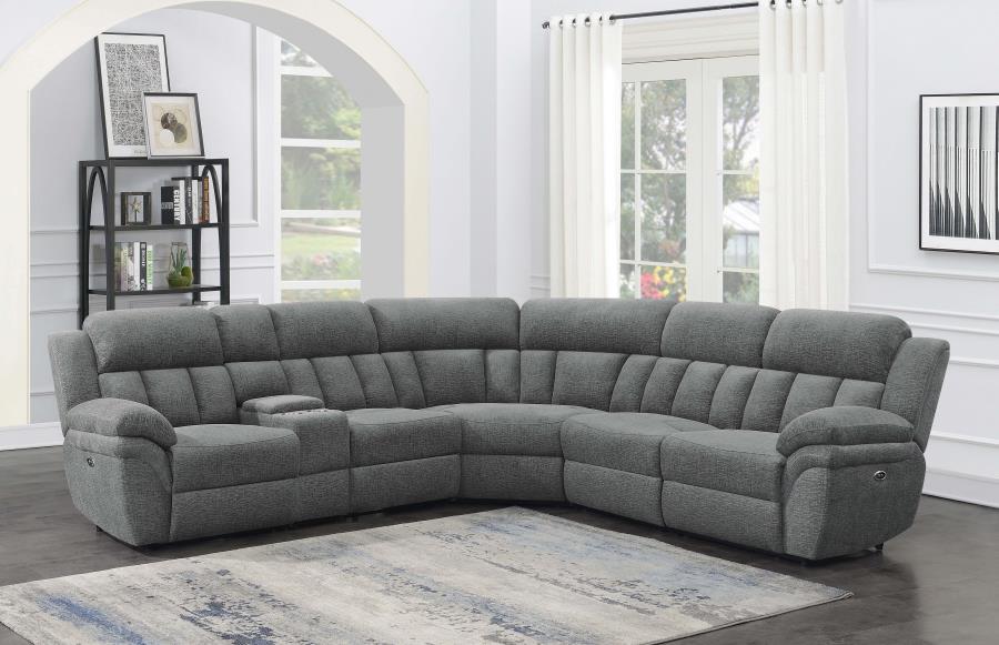 Ranie Charcoal Sectional with Optional Power Reclining