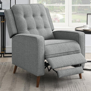 Mid Century Push Back Recliner Chair in Grey or Brown