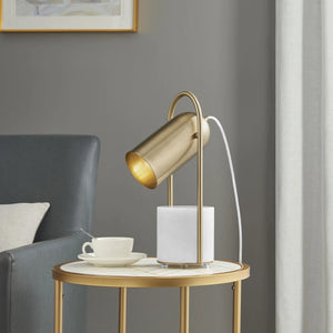 Gold LED Table Lamp with Marble Base