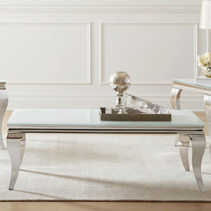 Queenie White Glass Occasional Table Collection