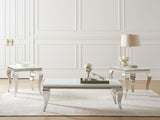 Queenie White Glass Occasional Table Collection