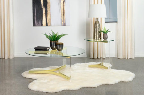 Julissa Acrylic & Gold Occasional Table Collection