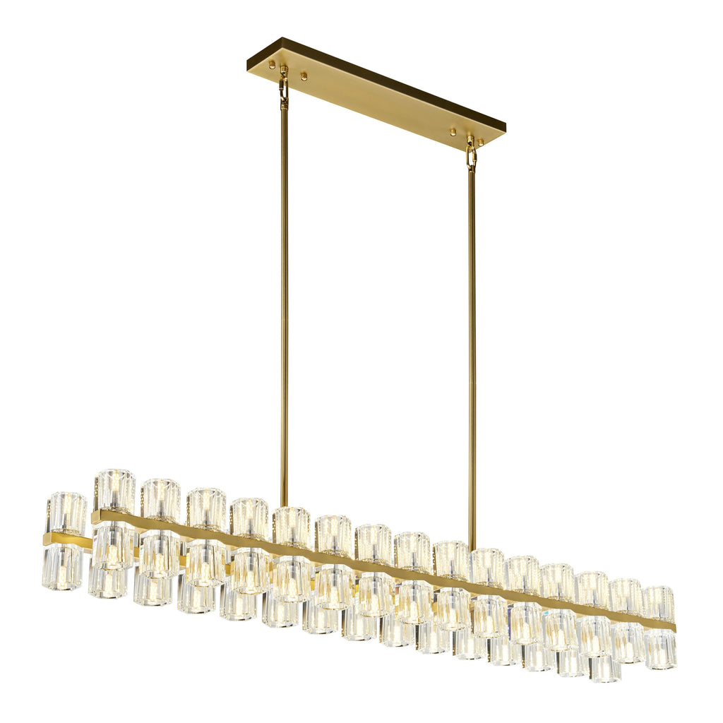 Andy Gold and Crystal Rectangular Chandelier