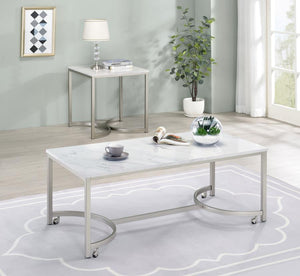Contemporary Faux Marble Occasional Table Collection