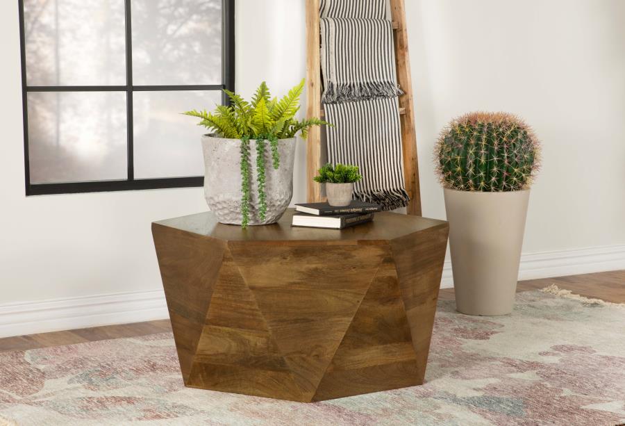 Hexagonal Mango Wood Coffee Table