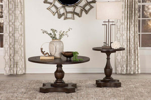 Round Pedestal Base Occasional Table Collection