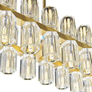 Andy Gold and Crystal Rectangular Chandelier