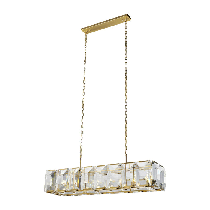 Rick Gold Crystal Rectangular Chandelier