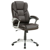 Plush Padded Office Chair in White or Brown