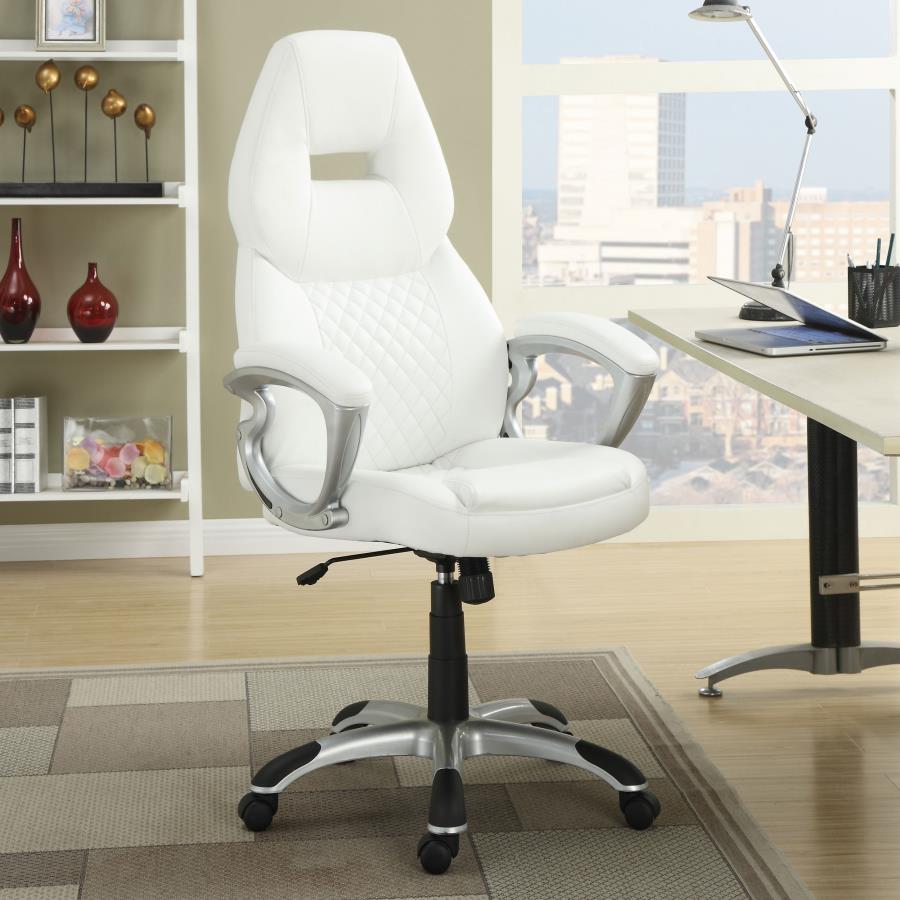 Modern Leatherette Office Chair in Black or White